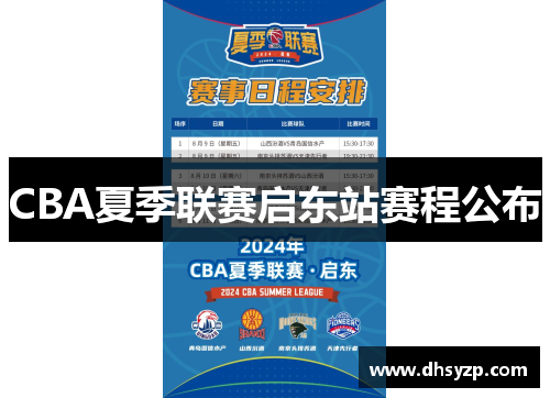 CBA夏季联赛启东站赛程公布